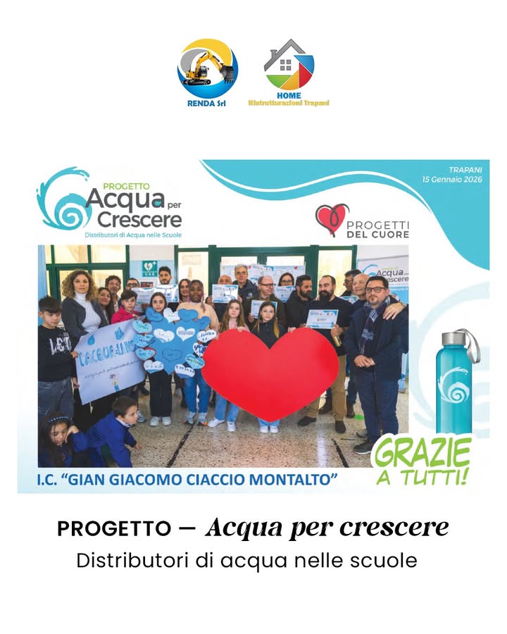Siamo orgogliosi di aver partecipato al progetto “Acqua per crescere”,